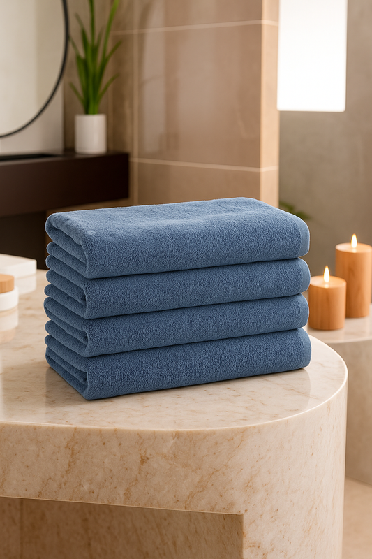 Bath Towel 27 x 55 Inches [Set of 4] Navy