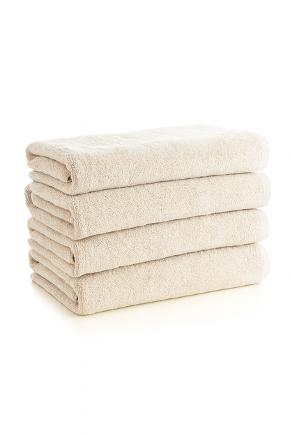 Bath Towel 27 x 55 Inches [Set of 4] Cream
