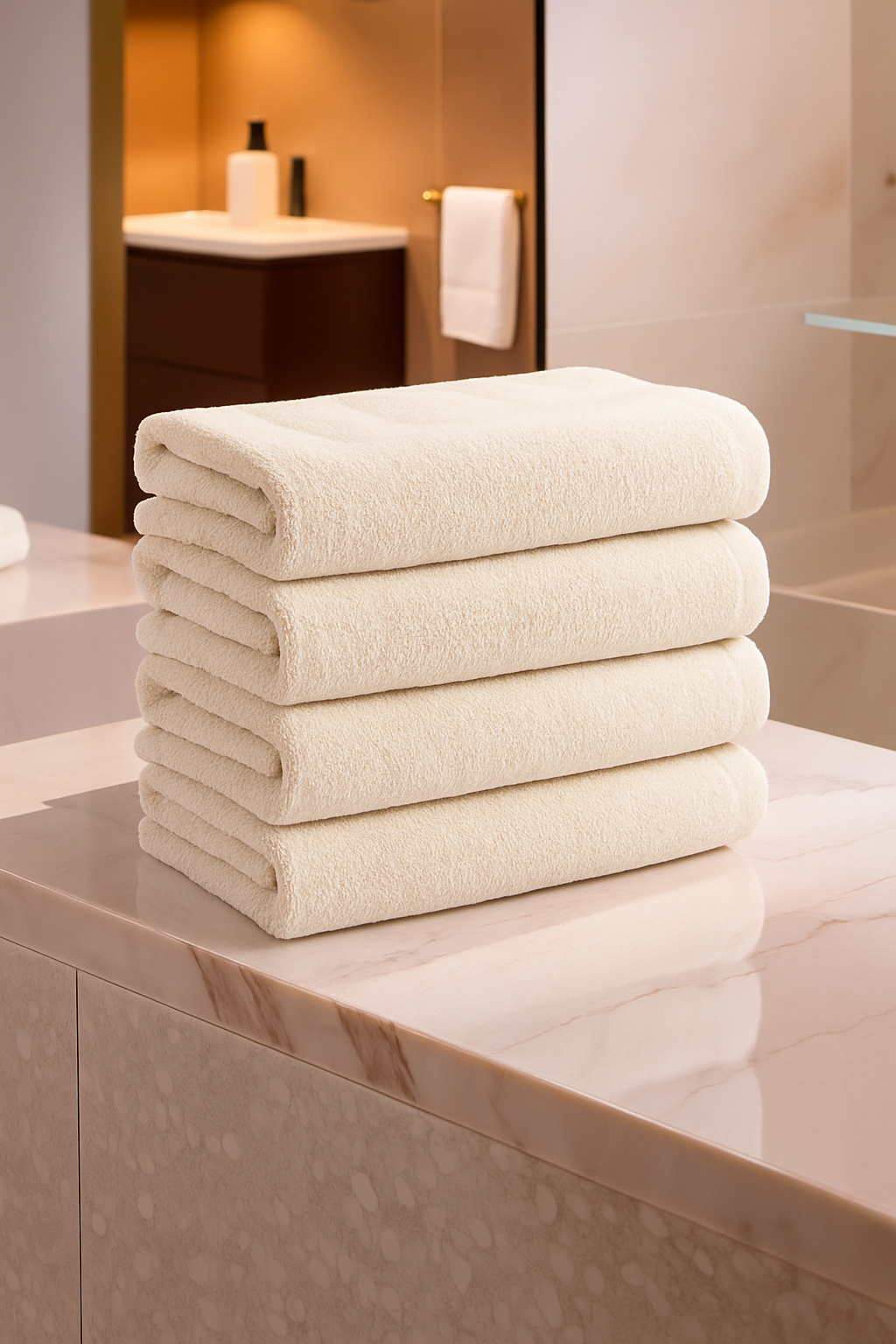 Bath Towel 27 x 55 Inches [Set of 4] Cream