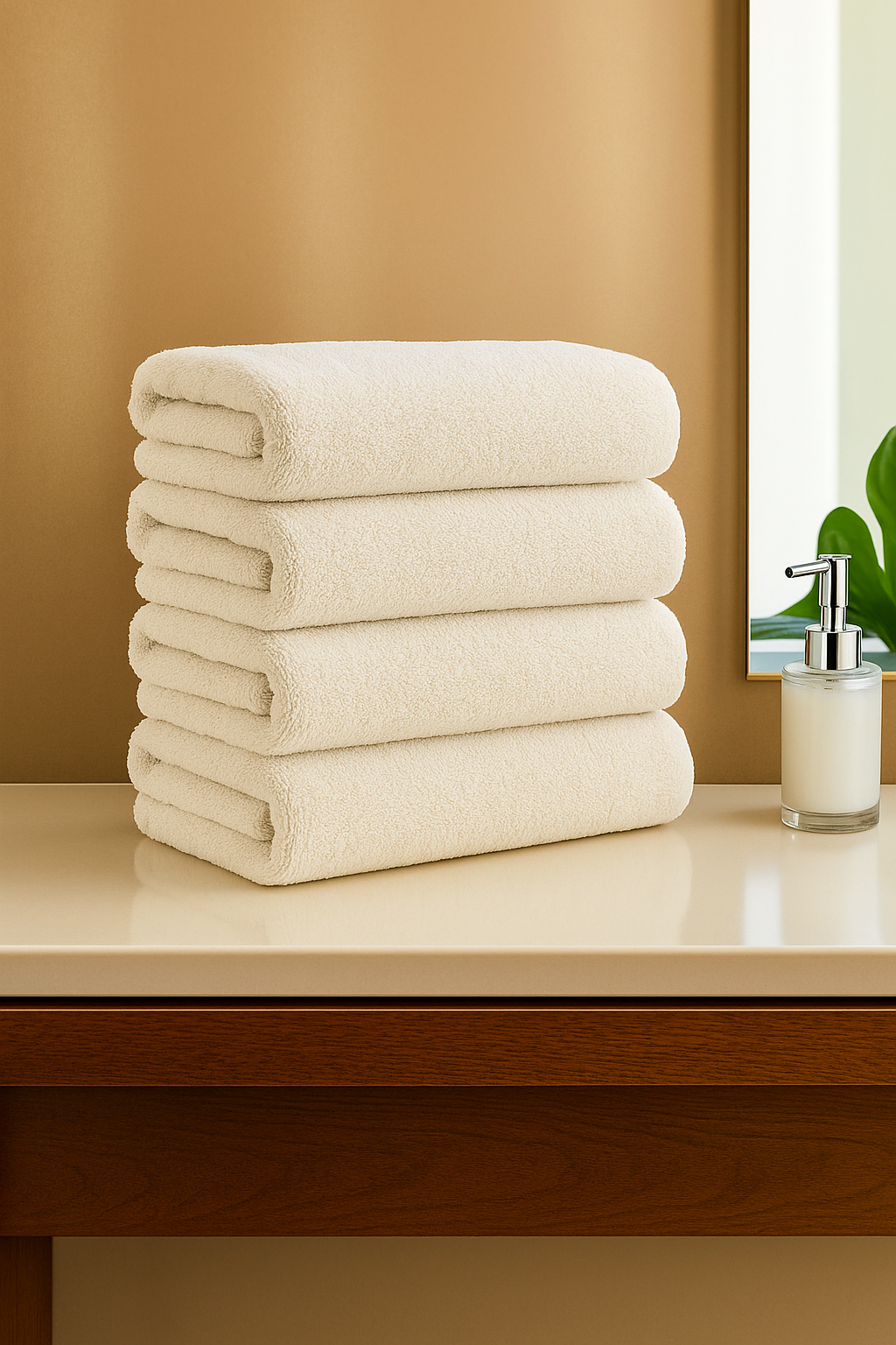 Hand Towel 19 x 35 Inches [Set of 4] Cream