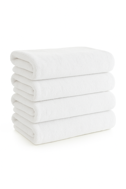 Bath Towel 27 x 55 Inches [Set of 4] White