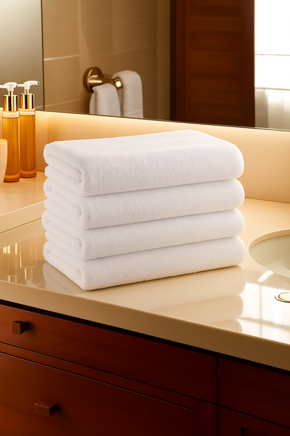 Bath Towel 27 x 55 Inches [Set of 4] White